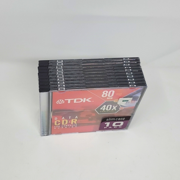 TDK Data CD-R 10 Pack Slim Case 80 min 700MB 40X - Picture 2 of 3